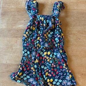 Old Navy Navy Floral Romper with Yellow & Red Accents